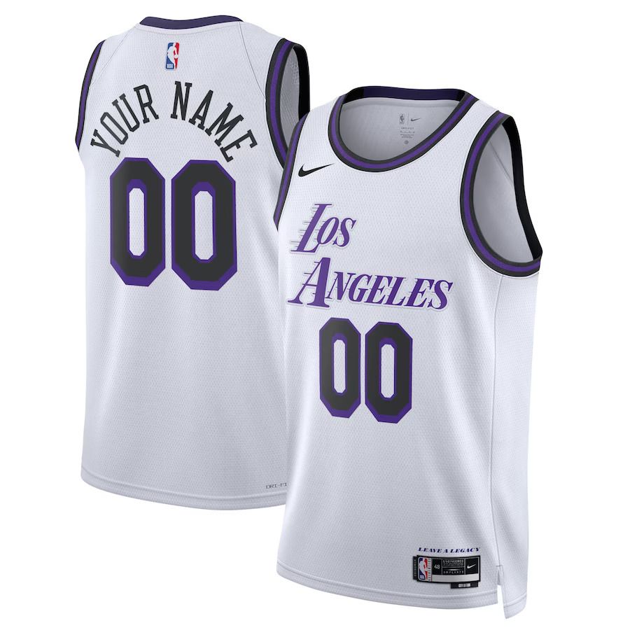 Men Los Angeles Lakers Nike White City Edition 2022-23 Swingman Custom NBA Jersey->customized nba jersey->Custom Jersey
